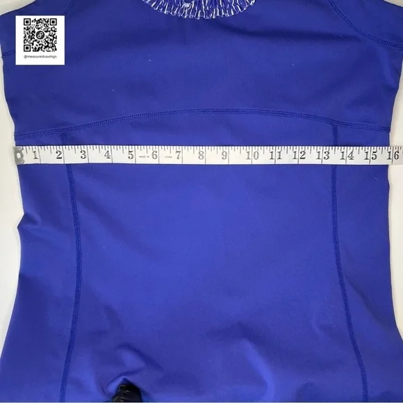 Lucy - (Large) Purple Athletic Tank with Fringe Trim - Picture 8 of 9